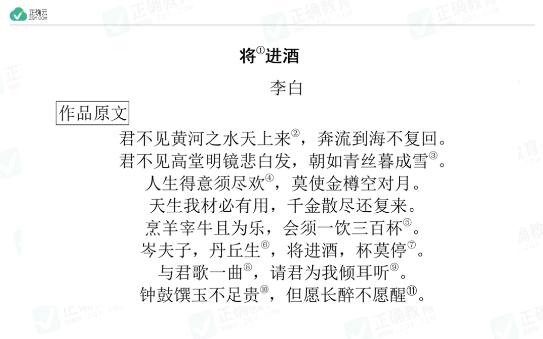 古詩詞誦讀將進酒教學課件高中語文人教統編版選擇性必修上冊