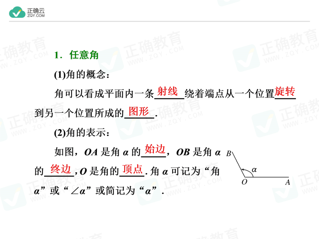 1.1.1角的概念的推广（教学课件）-高中数学人教b版必修4