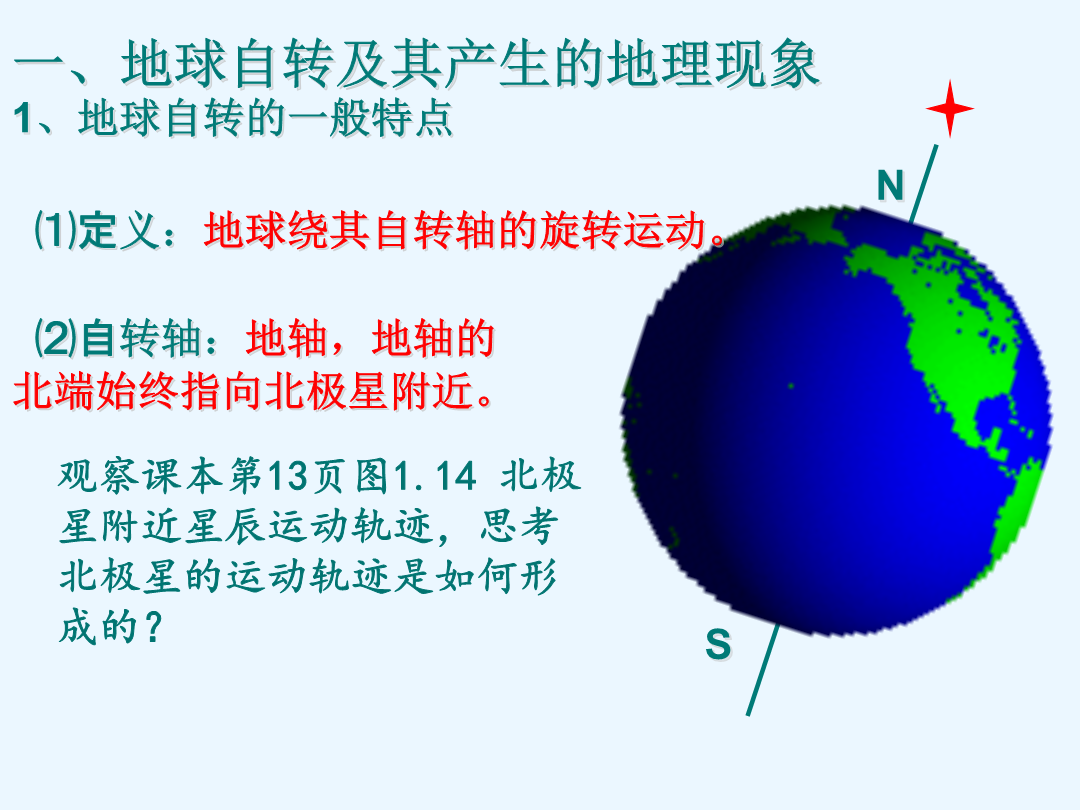 13地球的运动1教学课件四川省自贡市江姐中学高中地理人教版必修1
