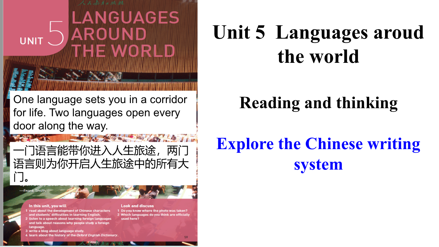 Unit 5 Languages Around The World Reading And Thinking （教学课件）—高中英语人教版 ...